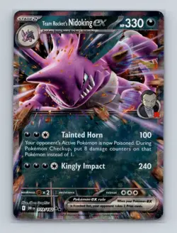 Team Rocket's Nidoking ex 119 Pokemon Destined Rivals Double Rare Card NM+ (b) - Image 1