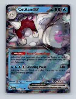 Cetitan ex 065 2025 Pokemon Destined Rivals Double Rare Card NM+ (b) - Image 1
