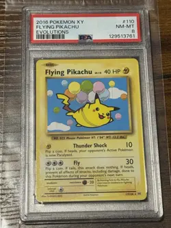 2016 POKEMON XY EVOLUTIONS #110 FLYING PIKACHU PSA 8 - Image 1