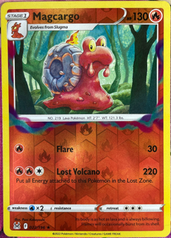 Magcargo Reverse Holo Rare - 022/196 - Lost Origin Pokemon 2022 - Image 1