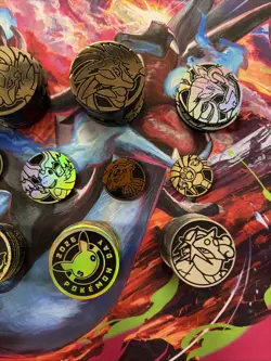 Large Lot of Pokemon TCG Playing Coins Over 125 Coins Multiple Sets See Pics - Image 4