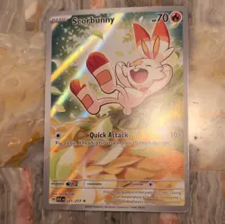 Pokemon Scorbunny 225/217 ASC Holo Rare Basic 70 HP 10+ Attack Fire - Image 2