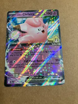 2025 Pokemon Lillie’s Clefairy EX Full Art Holo 56/159 NM - Image 1