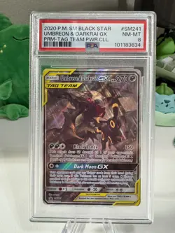 PSA 8 Umbreon & Darkrai GX SM241 Tag Team Pokemon 2020 Black Star Promo - Image 3