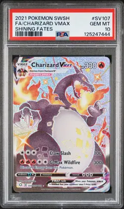 2021 POKEMON SWORD & SHIELD SHINING FATES #SV107 FULL ART/CHARIZARD VMAX PSA 10 - Image 1