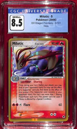 CGC 8.5 2006 Pokemon Ex Dragon Frontiers Holo Milotic #5 - Image 1