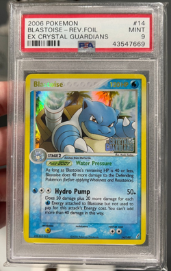 2006 Pokemon EX Crystal Guardians Blastoise Reverse Holo PSA 9 Mint - Image 2