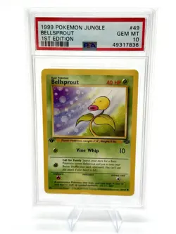 1999 POKEMON JUNGLE 1ST ED #49 BELLSPROUT PSA 10 - Image 1