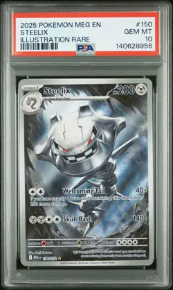 2025 POKEMON MEG EN-MEGA EVOLUTION ILLUSTRATION RARE #150 STEELIX PSA 10 - Image 1