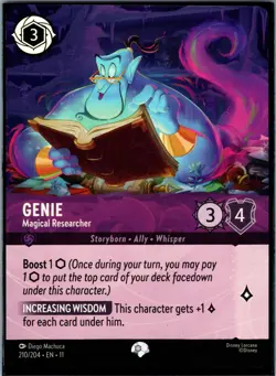 Disney Lorcana Genie - Magical Researcher (Epic) Winterspell FOIL #210/204 NM - Image 1
