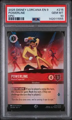 Disney Lorcana Fabled Powerline Musical Superstar (EPIC) 215/204 PSA 10 GEM MINT - Image 1