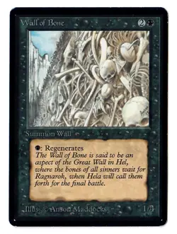 MTG MAGIC THE GATHERING BETA SET WALL OF BONE CARD - Image 1