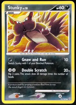 4X Pokemon Card Stunky LV.18 Stormfront 76/100 LIGHTLY PLAYED Non-Holo Common!!! - Image 1