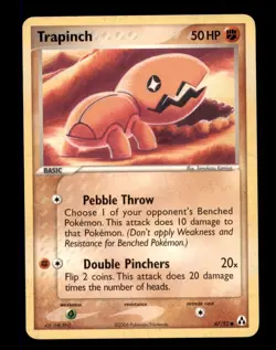 3X Pokemon Card Trapinch (EX Legend Maker) 67/92 MODERATELY PLAYED Common TCG!!! - Image 1