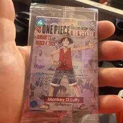 Bandai Namco One Piece Card Game US Voyage Promo Monkey D. Luffy S1-000 - Image 1