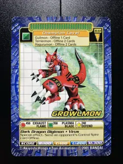Bandai Digimon Trading Card Series 4 Growlmon Bo-164 - Image 1