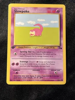 Pokemon TCG Slowpoke Fossil 55/62 Regular 1st Edition Common Vintage - Image 1
