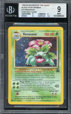 Pokemon TCG WOTC Black Star Promos #13 Venusaur Strategy Guide Holo BGS 9 MINT - Image 1