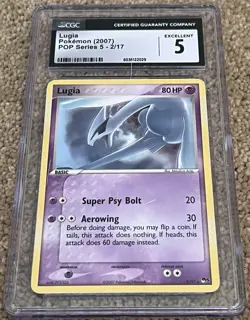Pokemon CGC 5 Lugia - POP Series 5 - 2007 - 2/17 - Image 1