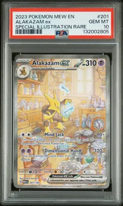 2023 POKEMON MEW EN-151 SPECIAL ILLUSTRATION RARE #201 ALAKAZAM EX PSA 10 - Image 1