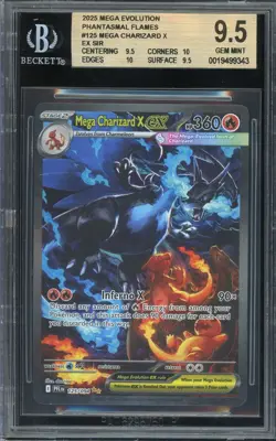 Pokemon TCG Mega Phantasmal Flames #125 Mega Charizard X ex SIR BGS 9.5 GEM ++ - Image 1