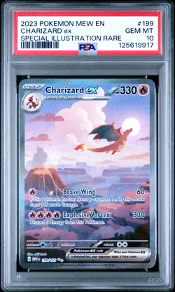 2023 POKEMON MEW EN-151 SPECIAL ILLUSTRATION RARE #199 CHARIZARD EX PSA 10 - Image 1