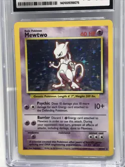 CGC 7.5 Near Mint+ Mewtwo Base Set (1999) 10/102 Holo Pokemon TCG Rare Graded - Image 3