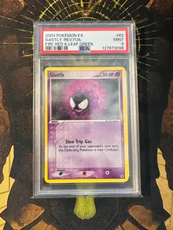 Pokemon Gastly 63/112 Fire Red Leaf Green Reverse Holo PSA 9 - Image 1