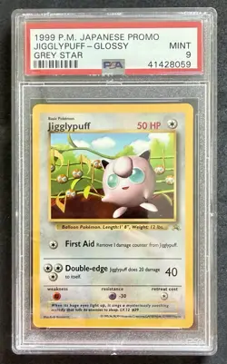Pokemon Jigglypuff Singing Glossy Grey Star Promo 1999 PSA 9 - Image 1