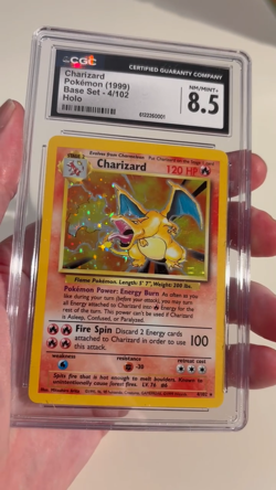 1999 POKEMON BASE SET #4 CHARIZARD HOLO CGC 8.5 NM/MINT+ - Image 2