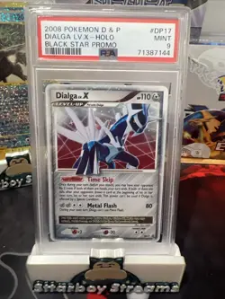 Pokemon 2008 D & P Dialga LV. X Holo Black Star Promo Card DP17 PSA 9 - Image 2