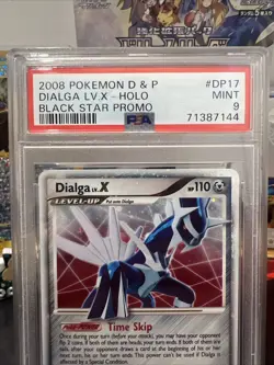 Pokemon 2008 D & P Dialga LV. X Holo Black Star Promo Card DP17 PSA 9 - Image 5