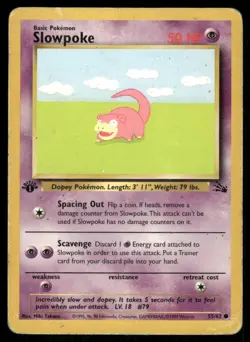 Slowpoke 55/62 Fossil Pokemon TCG trading card - Image 1