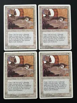 4x Spirit Link 4th Edition White Uncommon MAGIC THE GATHERING MTG LP - Image 1