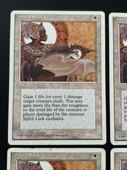 4x Spirit Link 4th Edition White Uncommon MAGIC THE GATHERING MTG LP - Image 2
