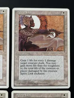 4x Spirit Link 4th Edition White Uncommon MAGIC THE GATHERING MTG LP - Image 3
