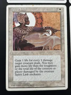 4x Spirit Link 4th Edition White Uncommon MAGIC THE GATHERING MTG LP - Image 4