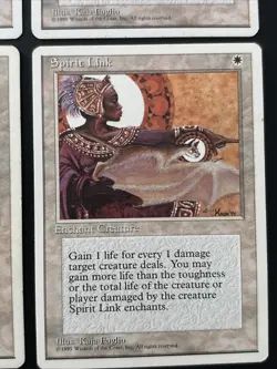 4x Spirit Link 4th Edition White Uncommon MAGIC THE GATHERING MTG LP - Image 5