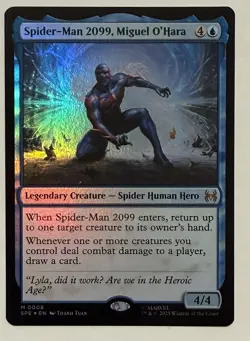 Spider-Man 2099, Miguel O'Hara Foil - Marvel's Spiderman: Legal-Eternal MTG - Image 1
