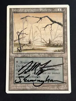 German Misprint Drudge Skeletons / Swamp Regenerate double signed Rare Misprint - Image 1