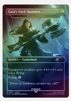 RAINFBOW FOIL - Gaia's Dark Hammer - Colossus Hammer - Secret Lair Drop - Image 1