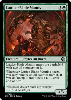 NM Foil Lattice-Blade Mantis, MTG, Phyrexia: One, Magic the Gathering, 173 - Image 1