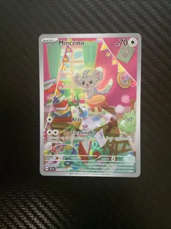 Pokemon TCG Minccino 182/162 Temporal Forces Illustration Rare NM - Image 1