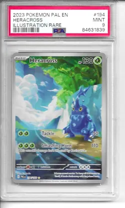 Pokemon TCG Heracross #194 Paldea Evolved PAL EN Illustration Rare PSA 9 - Image 1