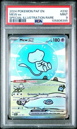 2024 POKEMON PAF EN-PALDEAN FATES SPECIAL ILLUSTRATION RARE #232 MEW EX PSA 9 - Image 1