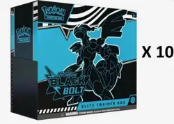 Pokemon TCG Black Bolt Elite Trainer Box ETB – Sealed Case (10) - New – In Hand - Image 1