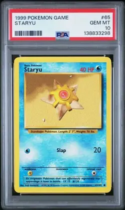 1999 POKEMON GAME BASE SET 65 STARYU PSA 10 GEM MINT - Image 1