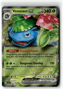 Venusaur ex ⭐ 1/142 Holo Double Rare Stellar Crown 2024 Pokemon NM - Image 1