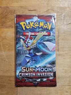 Pokemon Sun & Moon Crimson Invasion Booster Pack TCG Factory Sealed 01 820650802492 - Image 1
