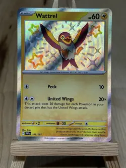 Pokemon Wattrel - 145/091 - Paldean Fates - Baby Shiny Rare Holo - NM - Image 1